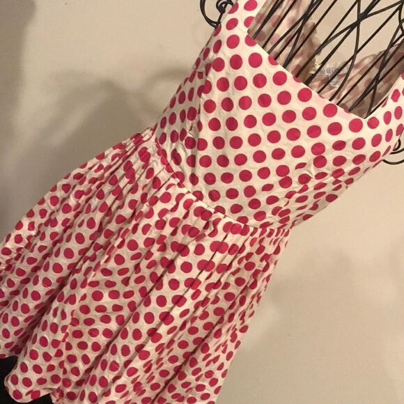 dELiA*s Bright Pink Polka Dot Pleated Dress - MED - Picture 1 of 7